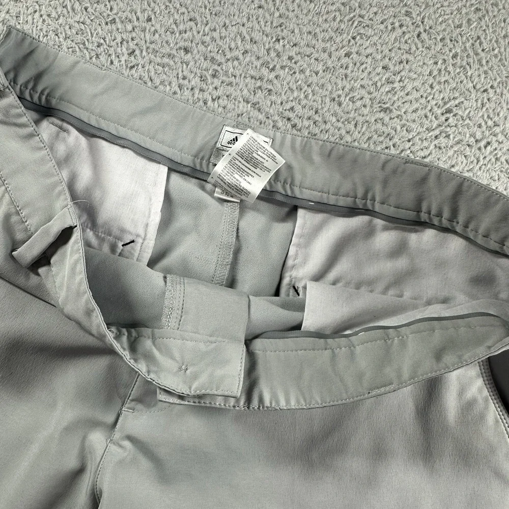 Adidas Performance Pants Mens 35x32 Golf Gray‎ No Slip Grip Stretch Chino